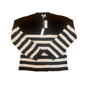 Anthropologie Who Wear What When Where Striped Crew Pullover Knit Sweater M FLAW